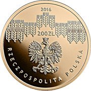 Poland 200 Zlotych Bicentenary of the Warsaw University of Life Sciences 2016 MW Proof Y# 967 2016 200 ZŁ MW RZECZPOSPOLITA POLSKA coin obverse