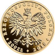 Poland 200 Zlotych White-tailed Eagle 2018 MW RZECZPOSPOLITA POLSKA MW 200 ZŁ 2018 coin obverse Poland 200 Zlotych White-tailed Eagle 2018 MW RZECZPOSPOLITA POLSKA MW 200 ZŁ 2018 coin obverse