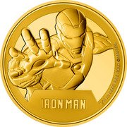Niue 25 Dollars Marvel. Iron Man 2024 IRON MAN 1/4 OZ 9999 FINE GOLD ©MARVEL coin reverse Niue 25 Dollars Marvel. Iron Man 2024 IRON MAN 1/4 OZ 9999 FINE GOLD ©MARVEL coin reverse