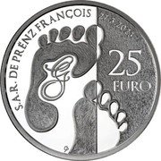 Luxembourg 25 Euro Prince Francois 2023  Proof 25 EURO S.A.R. DE PRËNZ FRANÇOIS 27.03.2023 CP coin reverse Luxembourg 25 Euro Prince Francois 2023  Proof 25 EURO S.A.R. DE PRËNZ FRANÇOIS 27.03.2023 CP coin reverse