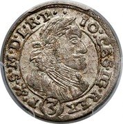 Poland 3 Kreuzer (John II Casimir Vasa) 3 IO CAS DG REX P & S M D L R P coin obverse