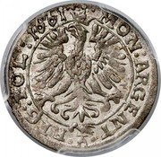 Poland 3 Kreuzer (John II Casimir Vasa) MON ARGENT REG POL 1661 coin reverse