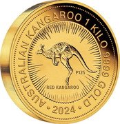 Australia 3000 Dollars Australian Kangaroo 2024 P125 RED KANGAROO P125 AUSTRALIAN KANGAROO 1 KILO 9999 GOLD 2024 coin reverse