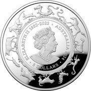 Australia 5 Dollars In the name of Elizabeth II.Year of the Dragon. Domed 2024 Proof Domed ELIZABETH II 1952-2024 AUSTRALIA 2024 5 DOLLARS JC coin obverse Australia 5 Dollars In the name of Elizabeth II.Year of the Dragon. Domed 2024 Proof Domed ELIZABETH II 1952-2024 AUSTRALIA 2024 5 DOLLARS JC coin obverse