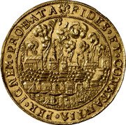 Poland 5 Ducat Torun Under Siege. Sigismund III 1629  FIDES ET CONSTANTIA PER IGNEM PROBATA coin reverse Poland 5 Ducat Torun Under Siege. Sigismund III 1629  FIDES ET CONSTANTIA PER IGNEM PROBATA coin reverse