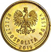 Poland 5 Groszy Circulation Coin. Five Oak Leaves 2019 MW Y# 925 MW RZECZPOSPOLITA POLSKA 2017 coin obverse Poland 5 Groszy Circulation Coin. Five Oak Leaves 2019 MW Y# 925 MW RZECZPOSPOLITA POLSKA 2017 coin obverse