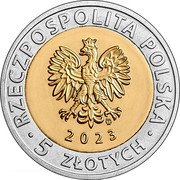 Poland 5 Zlotych Goscikowo-Paradyz post-Cistercian monastery complex 2023 MW 2023 5 ZŁOTYCH RZECZPOSPOLITA POLSKA coin obverse Poland 5 Zlotych Goscikowo-Paradyz post-Cistercian monastery complex 2023 MW 2023 5 ZŁOTYCH RZECZPOSPOLITA POLSKA coin obverse