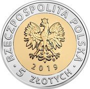 Poland 5 Zlotych Liberation Mound 2019 MW RZECZPOSPOLITA POLSKA MW 2019 5 ZŁOTYCH coin obverse Poland 5 Zlotych Liberation Mound 2019 MW RZECZPOSPOLITA POLSKA MW 2019 5 ZŁOTYCH coin obverse
