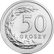 Poland 50 Groszy Circulation Coin 2017 MW Y# 973 50 GROSZY coin reverse Poland 50 Groszy Circulation Coin 2017 MW Y# 973 50 GROSZY coin reverse
