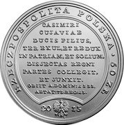 Poland 50 Zlotych Wladyslaw the Short 2013 MW Y# 867 RZECZPOSPOLITA POLSKA 50 ZŁ CASIMIRI CUJAVIAE DUCIS FILIUS, TER EXUL, ET REDUX IN PATRIAM, ET SOLIUM DISJECTAS REGNI PARTES COLLEGIT, ET JUNXIT. OBIIT A.DOMIN.1333. AETAT: 73. REG: 13. 2013 MW coin obverse Poland 50 Zlotych Wladyslaw the Short 2013 MW Y# 867 RZECZPOSPOLITA POLSKA 50 ZŁ CASIMIRI CUJAVIAE DUCIS FILIUS, TER EXUL, ET REDUX IN PATRIAM, ET SOLIUM DISJECTAS REGNI PARTES COLLEGIT, ET JUNXIT. OBIIT A.DOMIN.1333. AETAT: 73. REG: 13. 2013 MW coin obverse