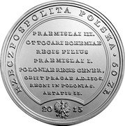 Poland 50 Zlotych Wenceslaus II of Bohemia 2013 MW Y# 860 RZECZPOSPOLITA POLSKA 50 ZŁ PRAEMISLAI III. OTTOCARI BOHEMIAE REGIS FILIUS PRAEMISLAI I. POLONIAE REGIS GENER, OBIIT PRAGAE A.D.1305. REGNI IN POLONIA 5. AETATIS 33.  2013 MW coin obverse Poland 50 Zlotych Wenceslaus II of Bohemia 2013 MW Y# 860 RZECZPOSPOLITA POLSKA 50 ZŁ PRAEMISLAI III. OTTOCARI BOHEMIAE REGIS FILIUS PRAEMISLAI I. POLONIAE REGIS GENER, OBIIT PRAGAE A.D.1305. REGNI IN POLONIA 5. AETATIS 33.  2013 MW coin obverse