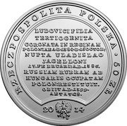 Poland 50 Zlotych Jadwiga of Anjou 2014 MW Y# 914 RZECZPOSPOLITA POLSKA 50 ZŁ LUDOVICI FILIA TERTIOGENITA CORONATA IN REGINAM POLONIAE A.D. 1384. D. 15 OCTOB: NUPTA ULADISLAU JAGELLONI 17. FEBRUARI: A.D. 1386. RUSSIAM RUBRAM AB HUNGARIS OCUPATAM POLON: RESTITUIT. OBIIT A.D. 1399. AETAT: 28. 2014 MW coin obverse Poland 50 Zlotych Jadwiga of Anjou 2014 MW Y# 914 RZECZPOSPOLITA POLSKA 50 ZŁ LUDOVICI FILIA TERTIOGENITA CORONATA IN REGINAM POLONIAE A.D. 1384. D. 15 OCTOB: NUPTA ULADISLAU JAGELLONI 17. FEBRUARI: A.D. 1386. RUSSIAM RUBRAM AB HUNGARIS OCUPATAM POLON: RESTITUIT. OBIIT A.D. 1399. AETAT: 28. 2014 MW coin obverse