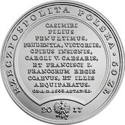 Poland 50 Zlotych Sigismund the Elder 2017 MW Y# 997 RZECZPOSPOLITA POLSKA 50 ZŁ 2017 MW CASIMIRI FILIUS PENULTIMUS, PRUDENTIA, VIKTORIIS, OPIBUS INSIGNIS, CAROLI V. CAESARIS, ET FRANCISCI I. FRANCORUM REGIS COAEVUS, ET ILLIS AEQUIPARATUS. OB A.D.1548.AETAT:8L coin obverse Poland 50 Zlotych Sigismund the Elder 2017 MW Y# 997 RZECZPOSPOLITA POLSKA 50 ZŁ 2017 MW CASIMIRI FILIUS PENULTIMUS, PRUDENTIA, VIKTORIIS, OPIBUS INSIGNIS, CAROLI V. CAESARIS, ET FRANCISCI I. FRANCORUM REGIS COAEVUS, ET ILLIS AEQUIPARATUS. OB A.D.1548.AETAT:8L coin obverse