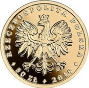 Poland 50 Zlotych (White-tailed Eagle) RZECZPOSPOLITA POLSKA 50 ZŁ 2018 coin obverse