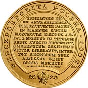 Poland 500 Zlotych Vladislaus IV 2020 MW RZECZPOSPOLITA POLSKA 500 ZŁ 20 20 MW SIGISMUNDI III EX ANNA AUSTRIACA FILIUS, VIVENTE PATRE IN MAGNUM DUCEM MOSCHOVIAE ELECTUS A D 1610. MORTUO IN TITULUM REGIS SVECIAE SUCCESSIT, SMOLENSCUM OBSIDIONE VICTOR LIBERAVIT, INTER TOT REGNORUM SPES AMISSAS OBIIT ORBUS MERECII A D 1648 AETAT 53 coin obverse