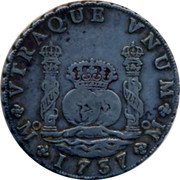 Spain 8 Reales Kingdom MO VTRAQVE VNUM MO 1737 coin reverse Spain 8 Reales Kingdom MO VTRAQVE VNUM MO 1737 coin reverse