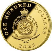 Niue One Hundred Dollars (Copernicus 550th Anniversary) PUBLIC SEAL OF NIUE ATUA NIUE TUKULAGI ONE HUNDRED DOLLARS 2023 coin obverse