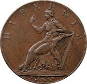 Ireland 1/2 Penny (Wicklow Cronebane. Mule) HIBERNIA coin reverse Ireland 1/2 Penny (Wicklow Cronebane. Mule) HIBERNIA coin reverse