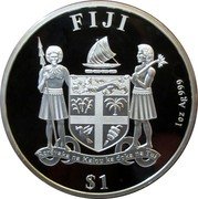 Fiji 1 Dollar Battle of Salamis 2020  Proof FIJI REREVAKA NA KALOU KA DOKA NA TUI $ 1 1 OZ AG 999 coin obverse