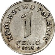 Poland 1 Fenig (Pattern Coin) 1 FENIG 1918 KROLESTWO POLSKIE coin reverse Poland 1 Fenig (Pattern Coin) 1 FENIG 1918 KROLESTWO POLSKIE coin reverse