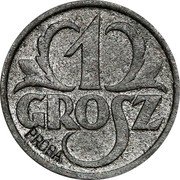 Poland 1 Grosz (German Occupation WW II. Trial Strike) 1 GROSZ PRÓBA coin reverse Poland 1 Grosz (German Occupation WW II. Trial Strike) 1 GROSZ PRÓBA coin reverse