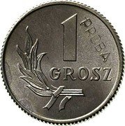 Poland 1 Grosz (Proba Coin) KM# Pr1 1 GROSZ PRÓBA coin reverse Poland 1 Grosz (Proba Coin) KM# Pr1 1 GROSZ PRÓBA coin reverse