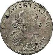 Italy 1 Luigino City of Lucca 1668  PVLCRA VIRTVTIS IMAGO coin obverse Italy 1 Luigino City of Lucca 1668  PVLCRA VIRTVTIS IMAGO coin obverse