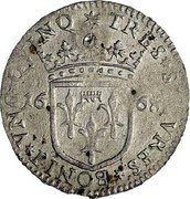 Italy 1 Luigino City of Lucca 1668  TRES SECVRES BONIT UNC QVINQ 16 68 coin reverse Italy 1 Luigino City of Lucca 1668  TRES SECVRES BONIT UNC QVINQ 16 68 coin reverse