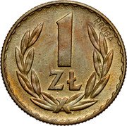 Poland 1 Zloty (Circulation Coin Trial Strike) KM# Pr26 1 ZŁ PRÓBA coin reverse Poland 1 Zloty (Circulation Coin Trial Strike) KM# Pr26 1 ZŁ PRÓBA coin reverse