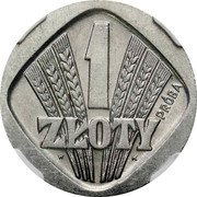 Poland 1 Zloty (Ears. Trial Strike) KM# Pr38 1 ZŁOTY PRÓBA W K coin reverse Poland 1 Zloty (Ears. Trial Strike) KM# Pr38 1 ZŁOTY PRÓBA W K coin reverse
