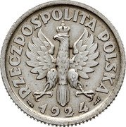 Poland 1 Zloty Girl. Essai 1924 KM# Pn254 RZECZPOSPOLITA POLSKA 1924 coin obverse Poland 1 Zloty Girl. Essai 1924 KM# Pn254 RZECZPOSPOLITA POLSKA 1924 coin obverse