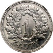 Poland 1 Zloty Pattern Coin 1928 KM# Pn299 1 ZŁOTY PRÓBA coin reverse Poland 1 Zloty Pattern Coin 1928 KM# Pn299 1 ZŁOTY PRÓBA coin reverse
