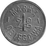 Poland 1 Zloty Spoldzielnia 26 Baony K.O.P. Zytyn ND (1925-1939)  M A R K A 1 ZL O B I E G O W A coin reverse Poland 1 Zloty Spoldzielnia 26 Baony K.O.P. Zytyn ND (1925-1939)  M A R K A 1 ZL O B I E G O W A coin reverse