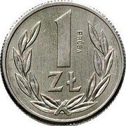 Poland 1 Zloty Trial Strike 1989 MW Próba 1 ZŁ PRÓBA coin reverse