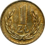 Poland 1 Zloty (Trial Strike) KM# Pr20a 1 ZŁ PRÓBA coin reverse Poland 1 Zloty (Trial Strike) KM# Pr20a 1 ZŁ PRÓBA coin reverse