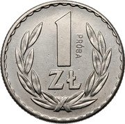 Poland 1 Zloty (Trial Strike) KM# Pr22 1 ZŁ PRÓBA coin reverse Poland 1 Zloty (Trial Strike) KM# Pr22 1 ZŁ PRÓBA coin reverse