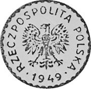 Poland 1 Zloty (Wreath. Trial Strike) KM# Pr20 RZECZPOSPOLITA POLSKA 1949 coin obverse Poland 1 Zloty (Wreath. Trial Strike) KM# Pr20 RZECZPOSPOLITA POLSKA 1949 coin obverse
