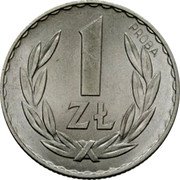Poland 1 Zloty (Wreath. Trial Strike) KM# Pr21 1 ZŁ PRÓBA coin reverse Poland 1 Zloty (Wreath. Trial Strike) KM# Pr21 1 ZŁ PRÓBA coin reverse