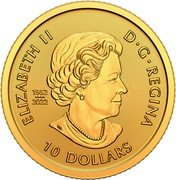 Canada 10 Dollars (Lucky Dragon) SB 195 2022 ELIZABETH II D G REGINA 10 DOLLARS. coin obverse Canada 10 Dollars (Lucky Dragon) SB 195 2022 ELIZABETH II D G REGINA 10 DOLLARS. coin obverse