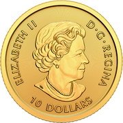 Canada 10 Dollars (Lucky Dragon. Without regnal dates) SB ELIZABETH II D G REGINA 10 DOLLARS coin obverse Canada 10 Dollars (Lucky Dragon. Without regnal dates) SB ELIZABETH II D G REGINA 10 DOLLARS coin obverse