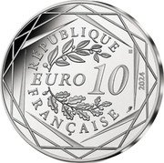 France 10 Euro (XXXIII Summer Olympic Games. Paris 2024. Mascot Phryge.The Promenade des Anglais) EURO 10 REPUBLIQUE FRANCAISE 2024 coin obverse