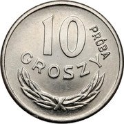 Poland 10 Groszy (Circulation Coin Trial Strike) KM# Pr12 10 GROSZY PRÓBA coin reverse Poland 10 Groszy (Circulation Coin Trial Strike) KM# Pr12 10 GROSZY PRÓBA coin reverse