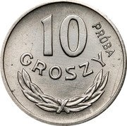 Poland 10 Groszy (Circulation Coin Trial Strike) KM# Pr90 10 GROSZY PRÓBA coin reverse Poland 10 Groszy (Circulation Coin Trial Strike) KM# Pr90 10 GROSZY PRÓBA coin reverse