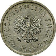 Poland 10 Groszy Circulation Proba Coin 1949 KM# Pr10 RZECZPOSPOLITA POLSKA 1949 coin obverse Poland 10 Groszy Circulation Proba Coin 1949 KM# Pr10 RZECZPOSPOLITA POLSKA 1949 coin obverse