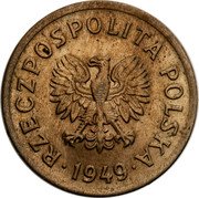 Poland 10 Groszy (Trial Strike) RZECZPOSPOLITA POLSKA 1949 coin obverse Poland 10 Groszy (Trial Strike) RZECZPOSPOLITA POLSKA 1949 coin obverse