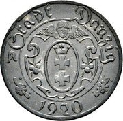 Poland 10 Pfennig Danzig Coin 1920  KM# Tn1 STADT DANZIG 1920 coin obverse Poland 10 Pfennig Danzig Coin 1920  KM# Tn1 STADT DANZIG 1920 coin obverse