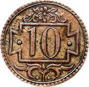 Poland 10 Pfennig (Danzig Coin. No Date) 10 coin reverse Poland 10 Pfennig (Danzig Coin. No Date) 10 coin reverse