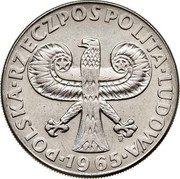Poland 10 Zlotych 700th Anniversary of Warsaw. Trial Strike 1965 MW KM# Pr136 POLSKA RZECZPOSPOLITA LUDOWA MW 1965 coin obverse Poland 10 Zlotych 700th Anniversary of Warsaw. Trial Strike 1965 MW KM# Pr136 POLSKA RZECZPOSPOLITA LUDOWA MW 1965 coin obverse
