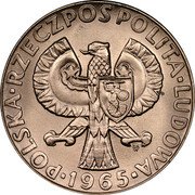 Poland 10 Zlotych 700th Anniversary of Warsaw. Trial Strike 1965 MW Proba KM# Pr133 POLSKA RZECZPOSPOLITA LUDOWA 1965 MW coin obverse Poland 10 Zlotych 700th Anniversary of Warsaw. Trial Strike 1965 MW Proba KM# Pr133 POLSKA RZECZPOSPOLITA LUDOWA 1965 MW coin obverse
