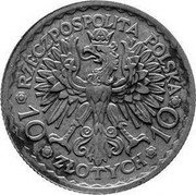 Poland 10 Zlotych Boleslaw I Chrobry 1925 MW RZECZPOSPOLITA POLSKA 10 ZŁOTYCH 10 coin obverse Poland 10 Zlotych Boleslaw I Chrobry 1925 MW RZECZPOSPOLITA POLSKA 10 ZŁOTYCH 10 coin obverse